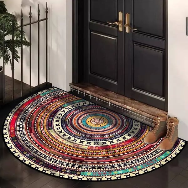 Boho Stil Halvmåne Dørmatte – Sklisikker & Myk
