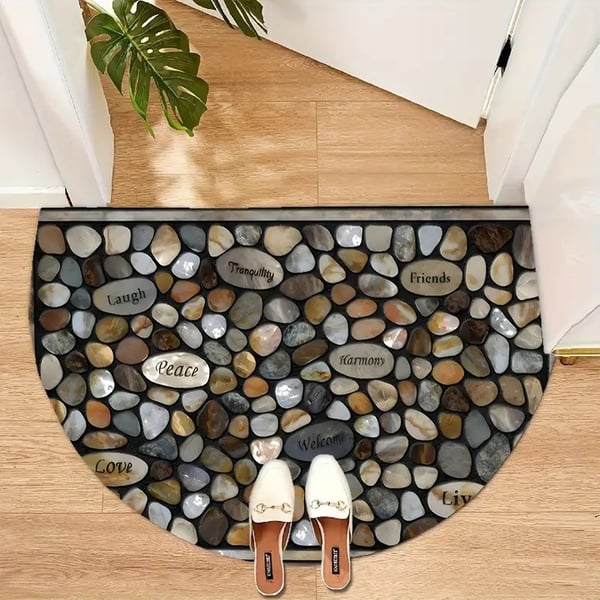 Boho Stil Halvmåne Dørmatte – Sklisikker & Myk