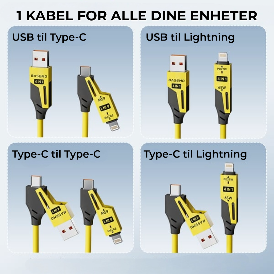 4-i-1 Uttrekkbar Lader | 150 cm