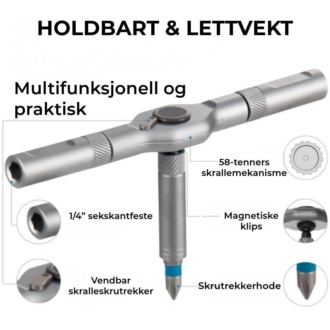 Profesjonelt 24-i-1 Magnetisk Skrutrekkersett