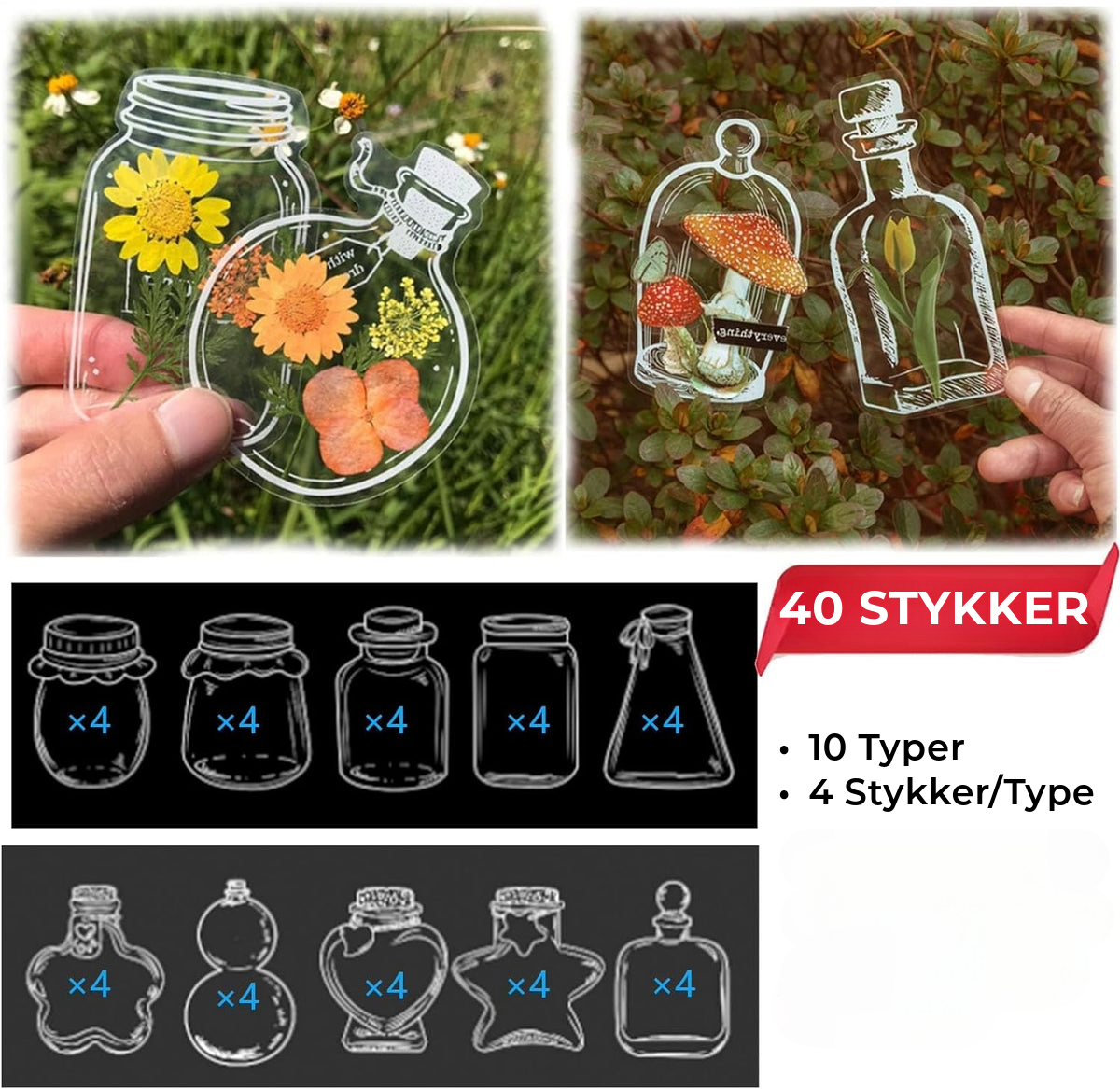 Blomster Bokmerke | 40 Stykker