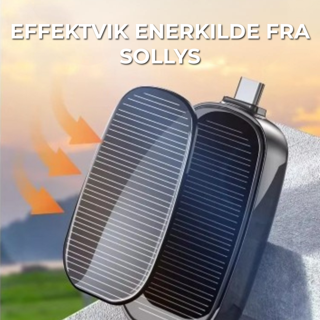 Mini Trådløs Powerbank | Solenergi