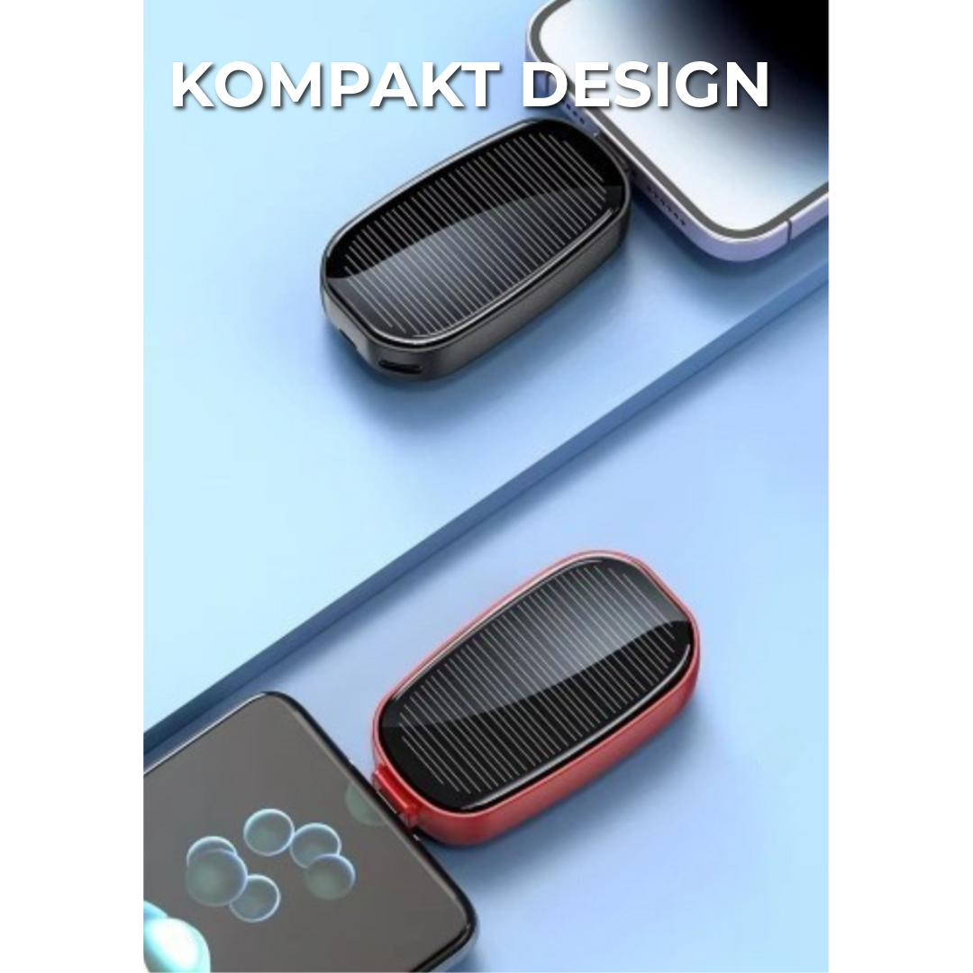 Mini Trådløs Powerbank | Solenergi