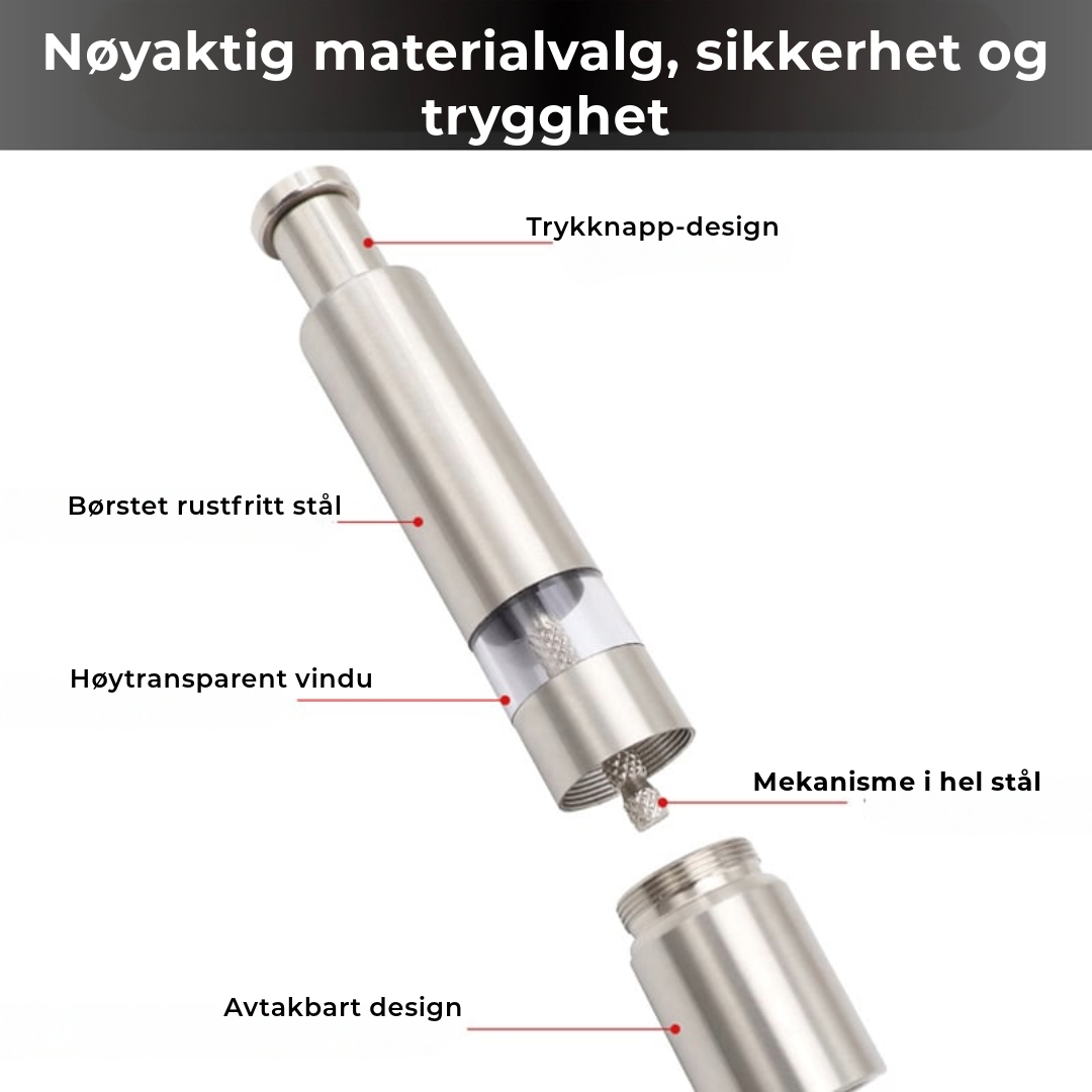 Pepper- & saltsett i rustfritt stål