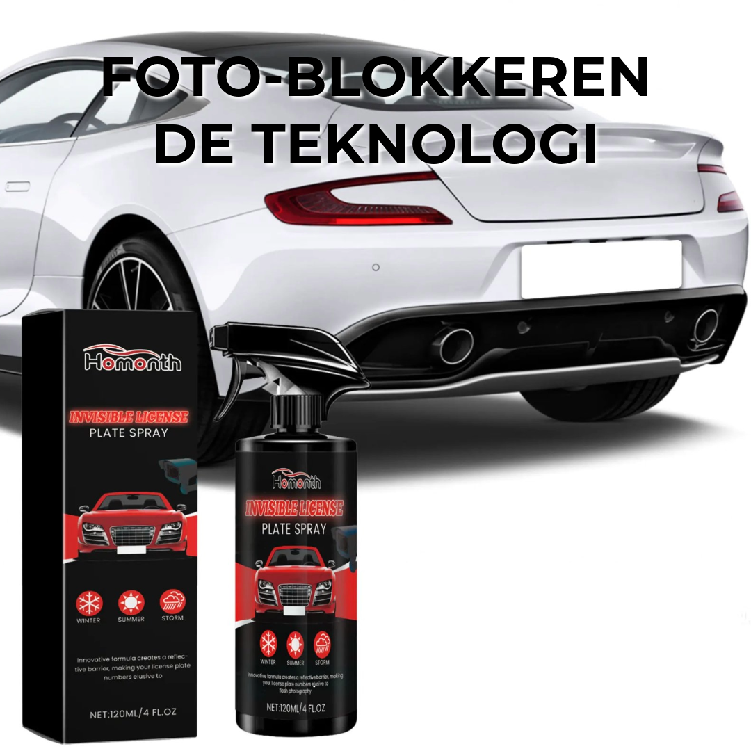 Usynlig nummerskilt spray