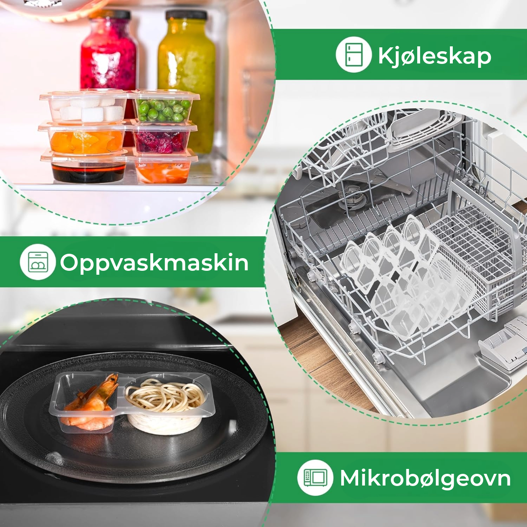 Beholder med dobbelt rom for ferskvarer