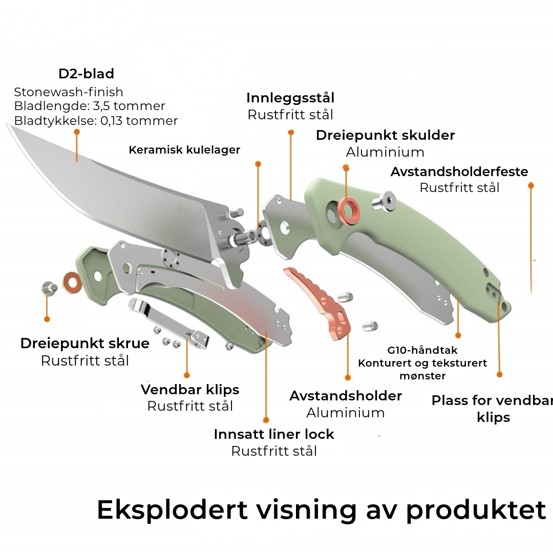 Stilfull taktisk lommekniv