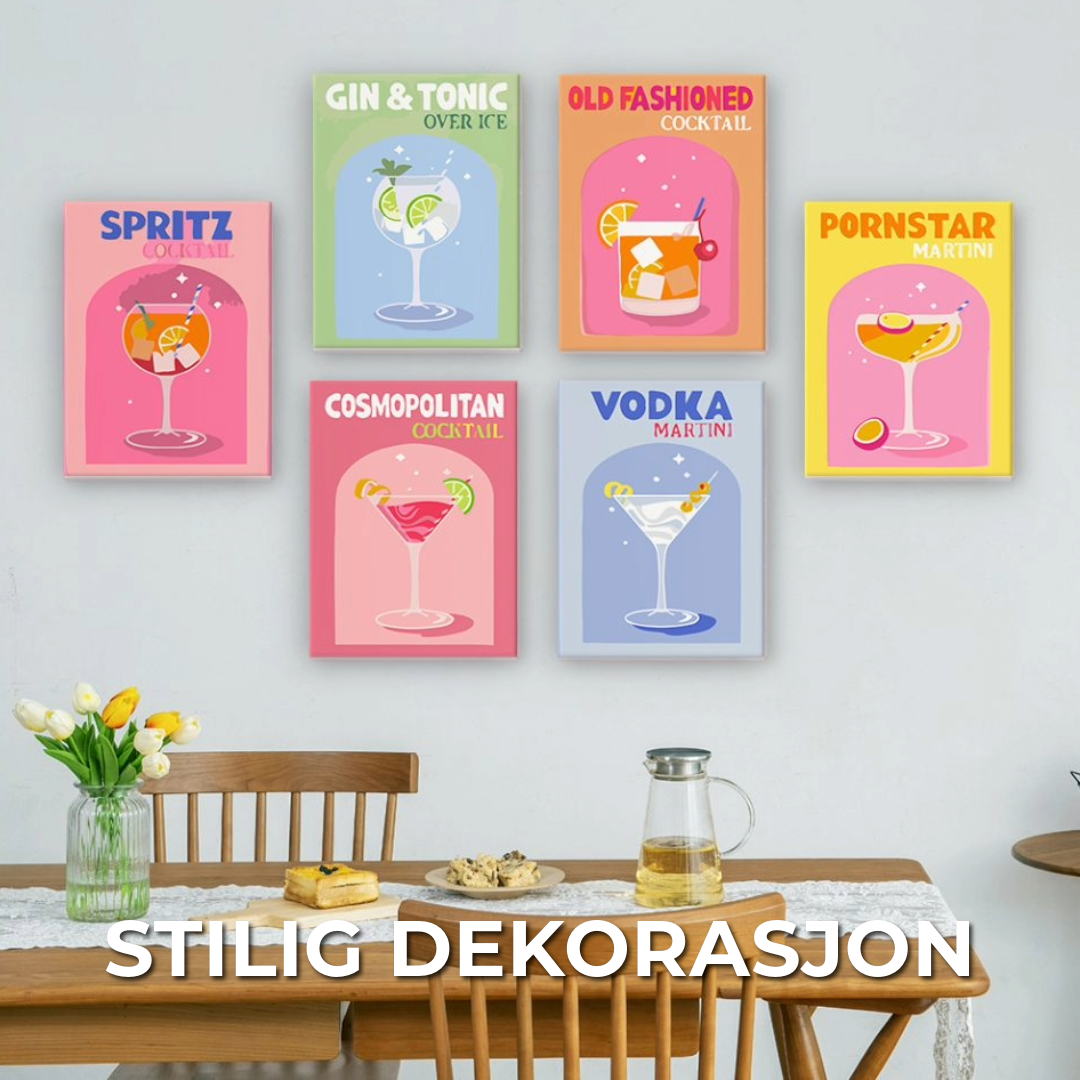 6 Mini Cocktail Malerier