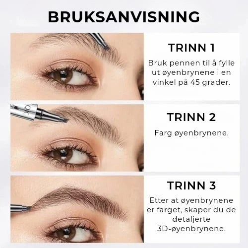 3D Vannavstøtende Øyenbrynspenn