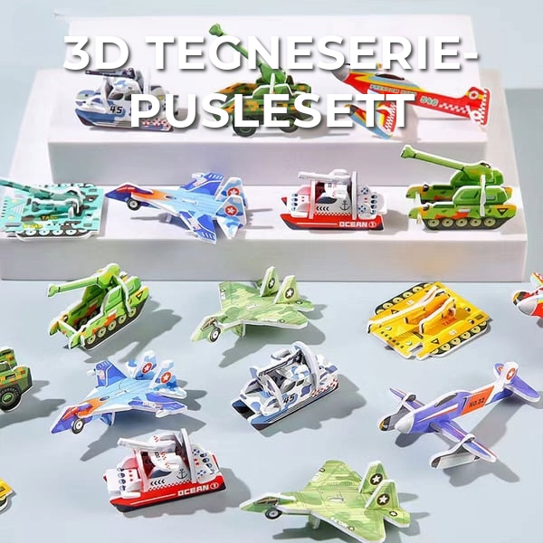 3D Tegneserie Puslesett | 25 Puslespill