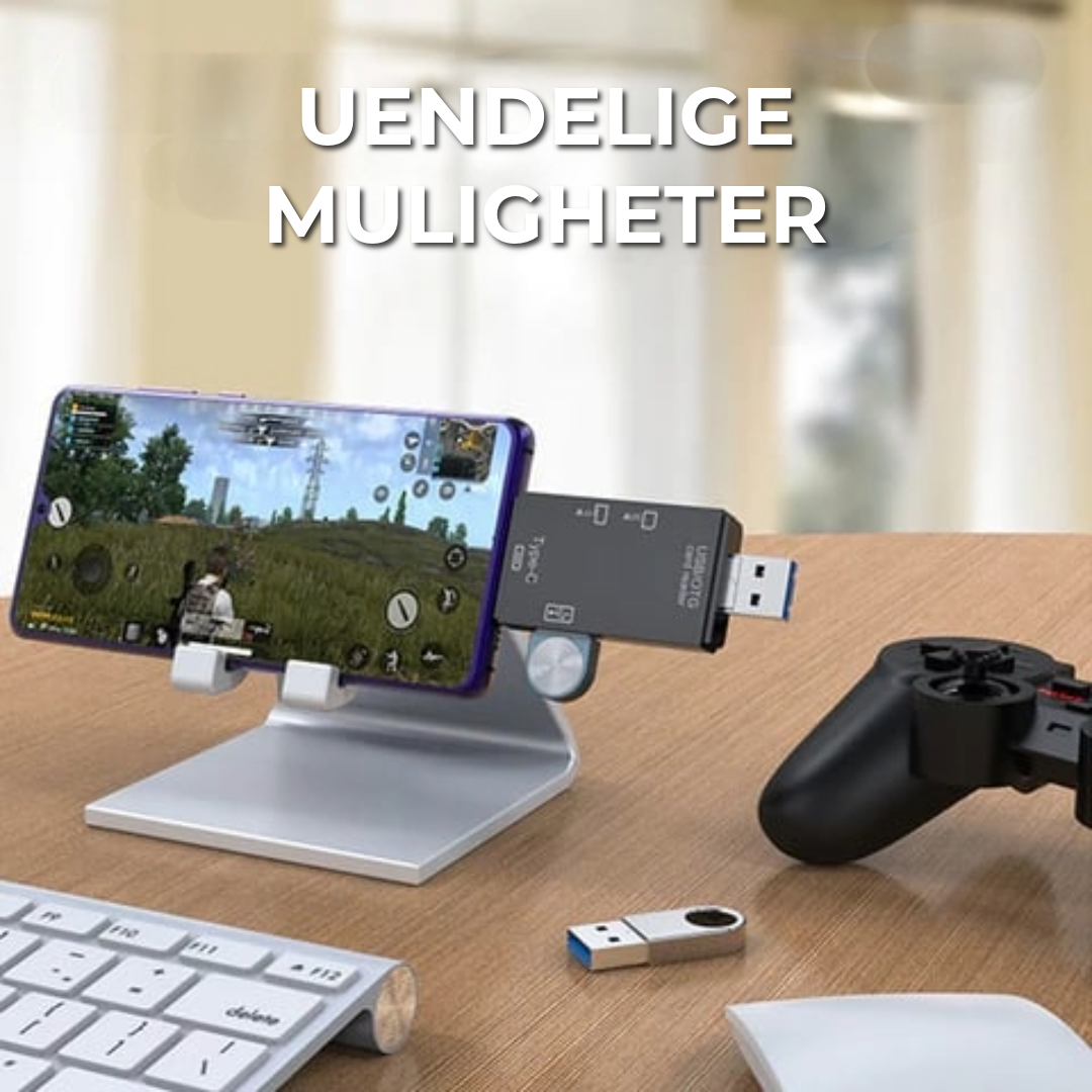 6-i-1 Multifunksjonell Kortleser