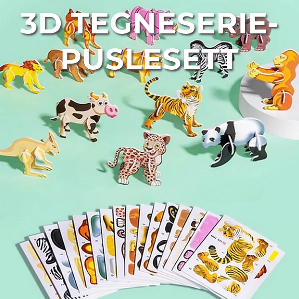 3D Tegneserie Puslesett | 25 Puslespill