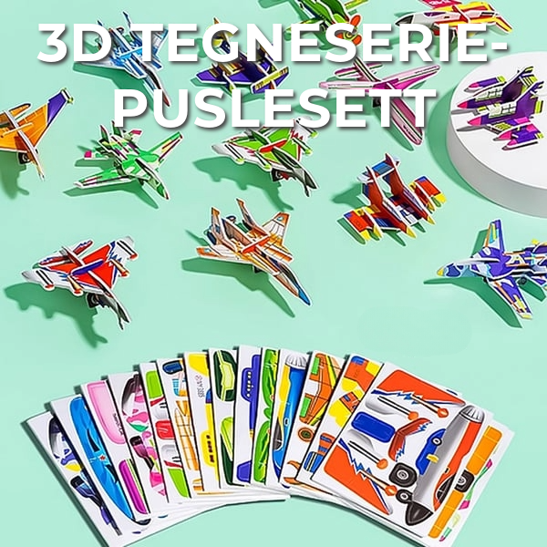 3D Tegneserie Puslesett | 25 Puslespill