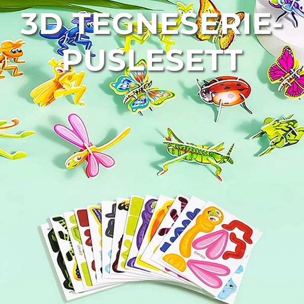 3D Tegneserie Puslesett | 25 Puslespill