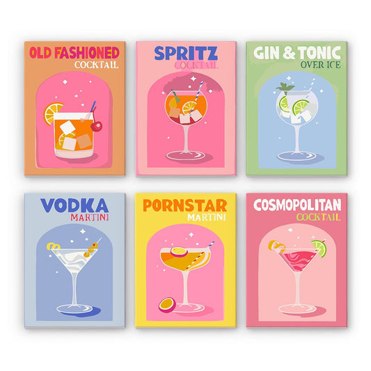 6 Mini Cocktail Malerier