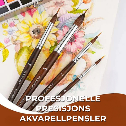 Profesjonelle Presisjons Akvarellpensler | 4 Stykker