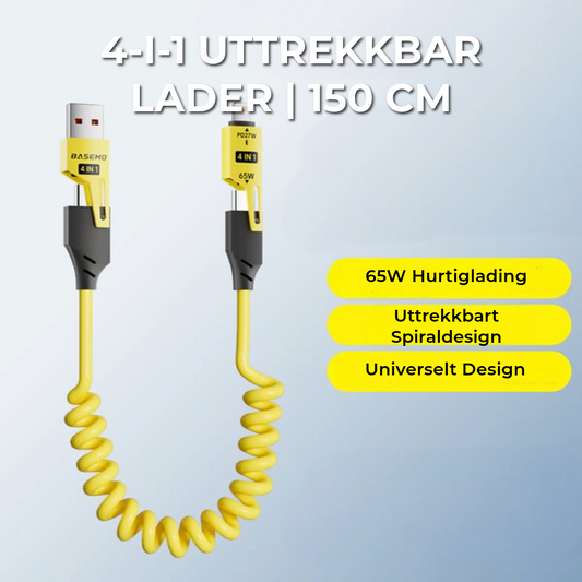 4-i-1 Uttrekkbar Lader | 150 cm