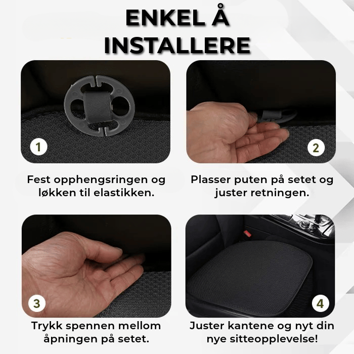 Ergonomisk Bilsetepute | Foran og Bak