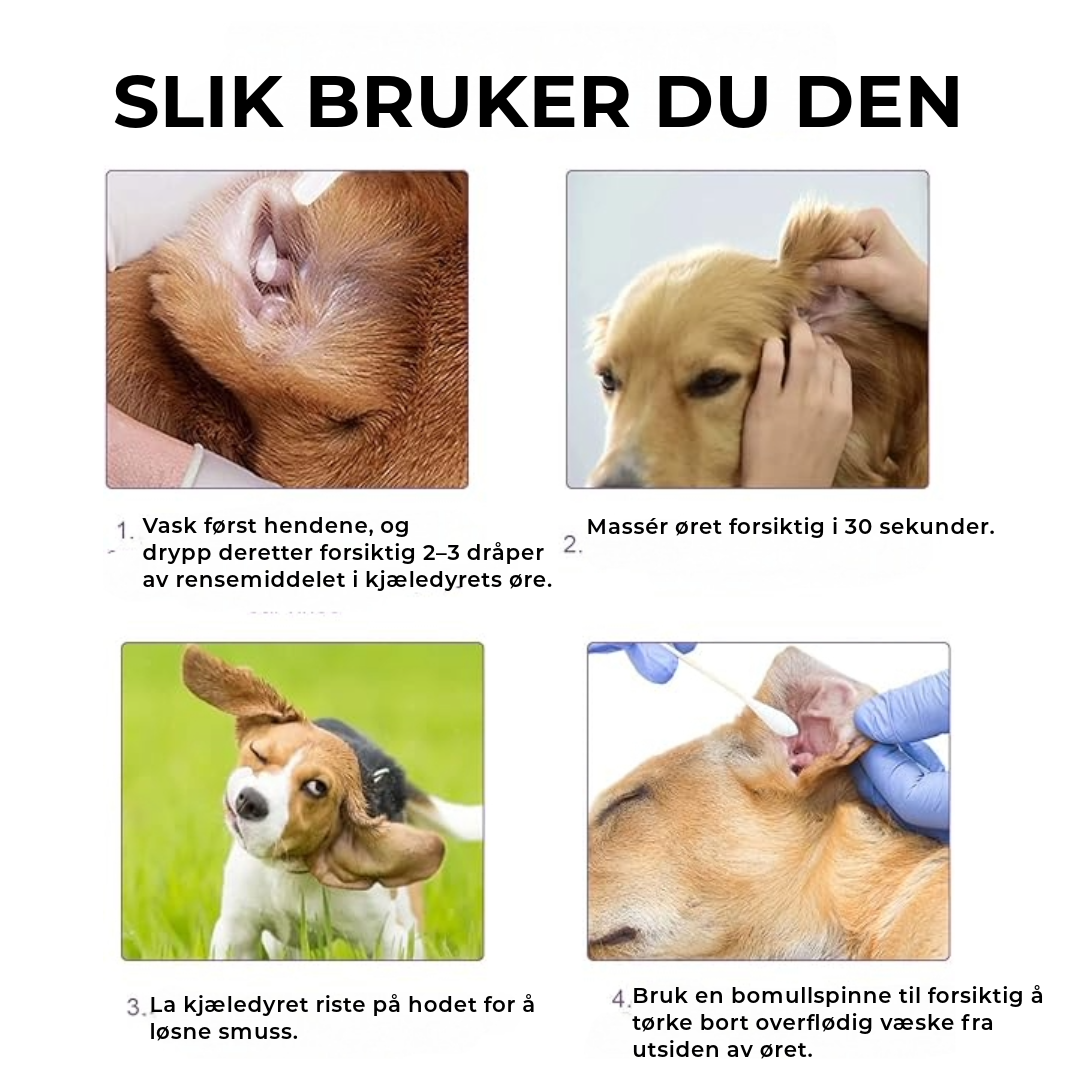 Dyptrensende ørerens for kjæledyr