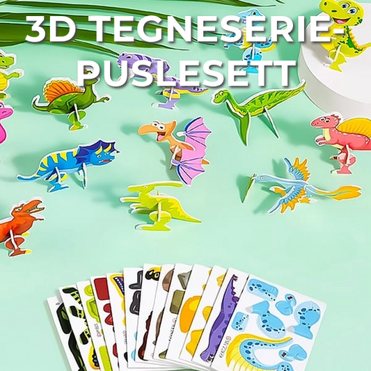 3D Tegneserie Puslesett | 25 Puslespill